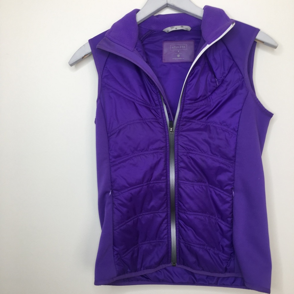 athleta down vest with floral design on back Small